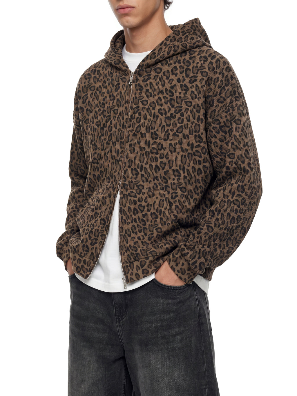 DREJ,Studio,Hoodie,ZipHoodie,Leopard,Oversized,Unisex,Premium,Streetwear,FullZip,Hooded,Layering,Waffle
