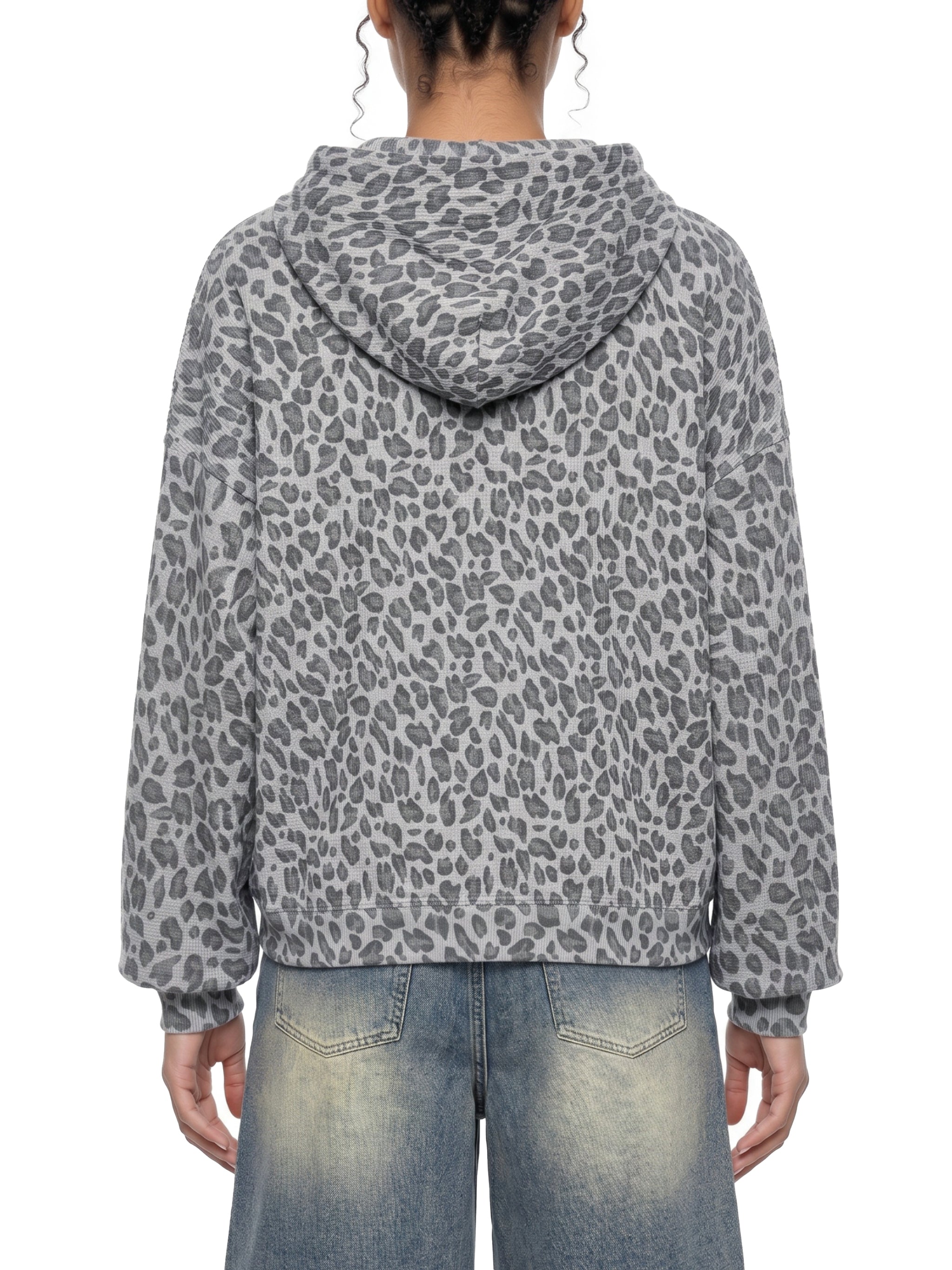 DREJ,Studio,GreyLeopard,Oversized,Unisex,Streetwear,Premium,Minimal,FullZip,Hooded,Layering,Contemporary