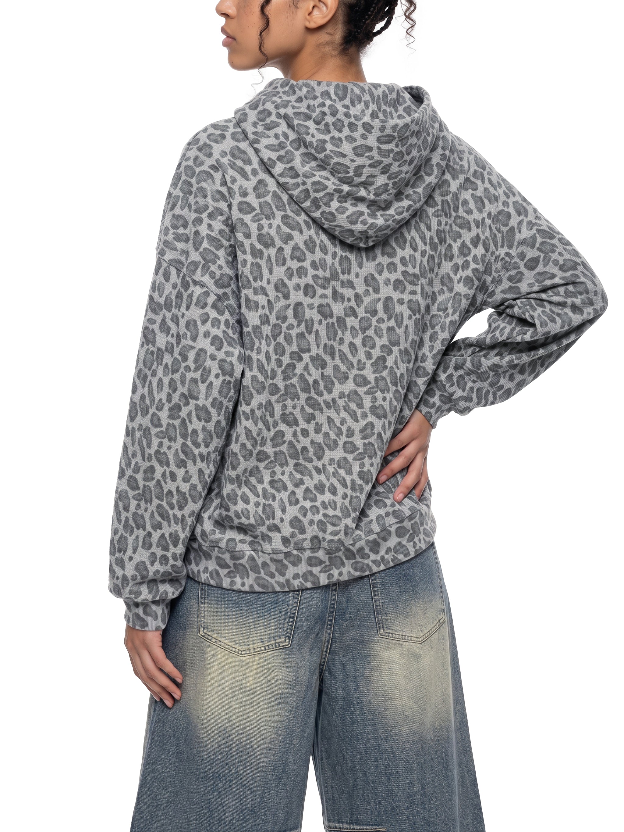 DREJ,Studio,GreyLeopard,Oversized,Unisex,Streetwear,Premium,Minimal,FullZip,Hooded,Layering,Contemporary