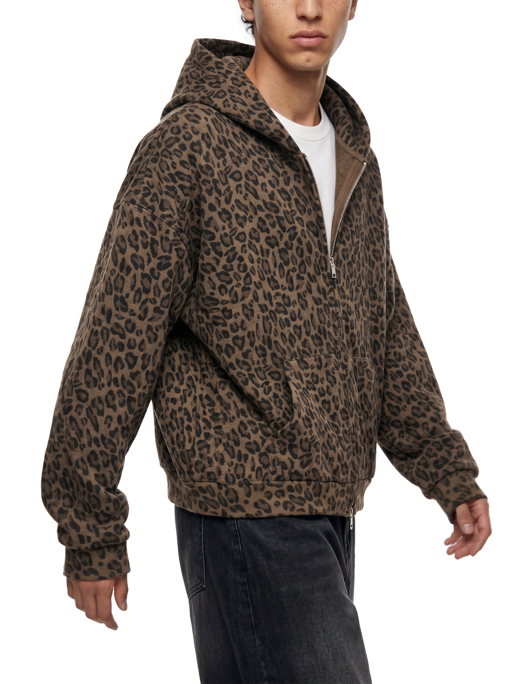 DREJ,Studio,Hoodie,ZipHoodie,Leopard,Oversized,Unisex,Premium,Streetwear,FullZip,Hooded,Layering,Waffle