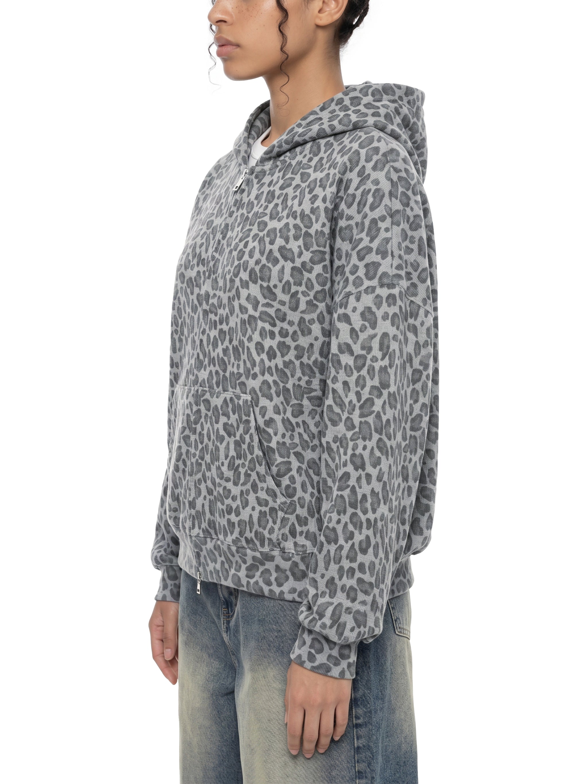 DREJ,Studio,GreyLeopard,Oversized,Unisex,Streetwear,Premium,Minimal,FullZip,Hooded,Layering,Contemporary