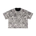 Oversized short sleeve t-shirt with black and white abstract spotted pattern, streetwear style