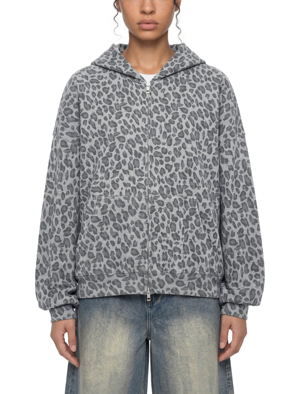 DREJ,Studio,GreyLeopard,Oversized,Unisex,Streetwear,Premium,Minimal,FullZip,Hooded,Layering,Contemporary