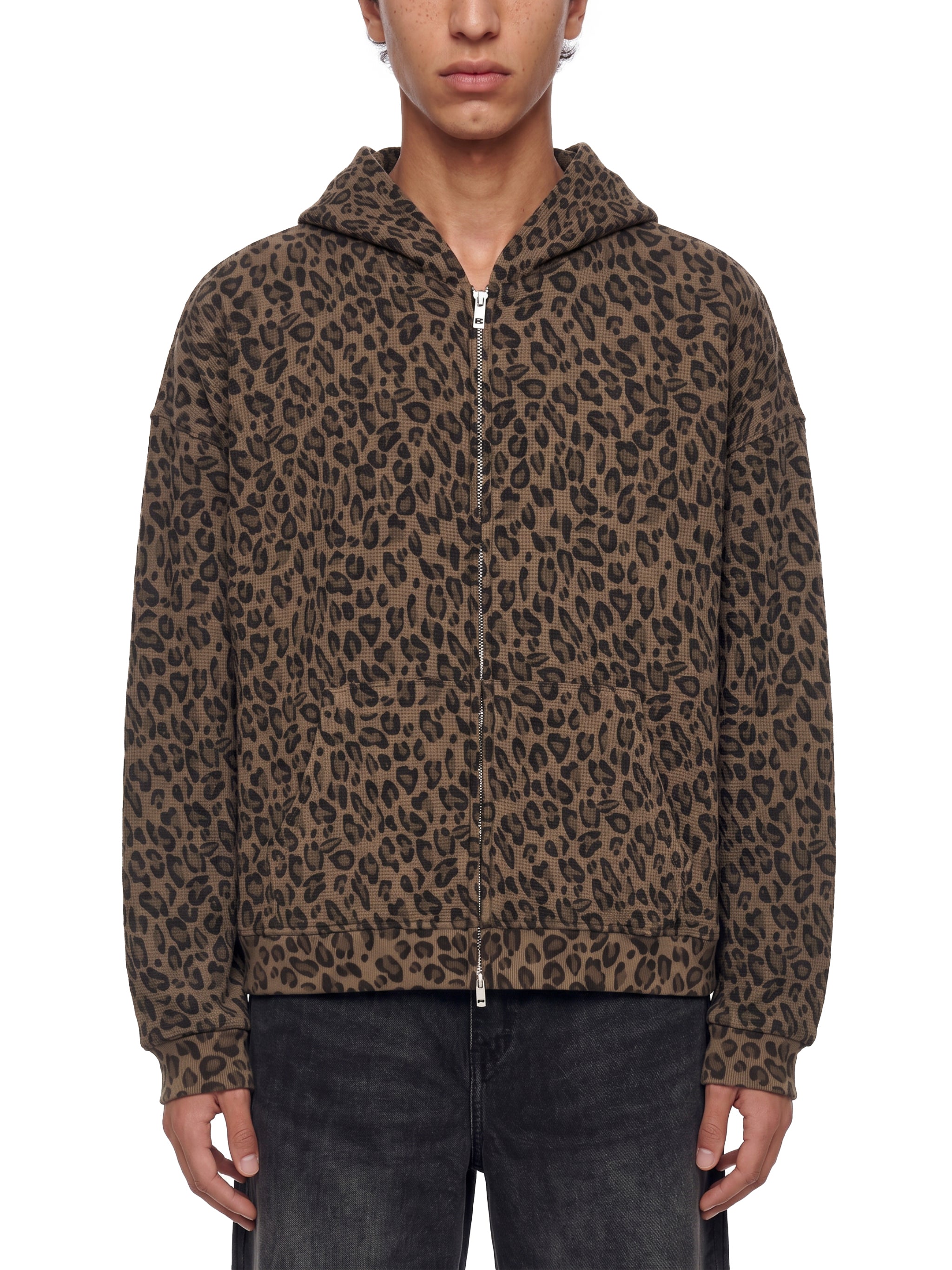 DREJ,Studio,Hoodie,ZipHoodie,Leopard,Oversized,Unisex,Premium,Streetwear,FullZip,Hooded,Layering,Waffle