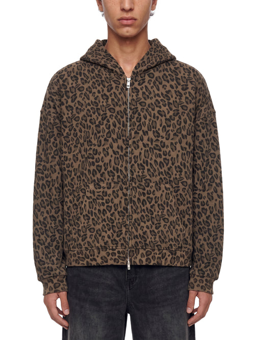 DREJ,Studio,Hoodie,ZipHoodie,Leopard,Oversized,Unisex,Premium,Streetwear,FullZip,Hooded,Layering,Waffle